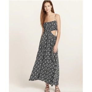 J.Crew Blue Silky Cutout Drapey Asymmetrical Midi Dress Size S